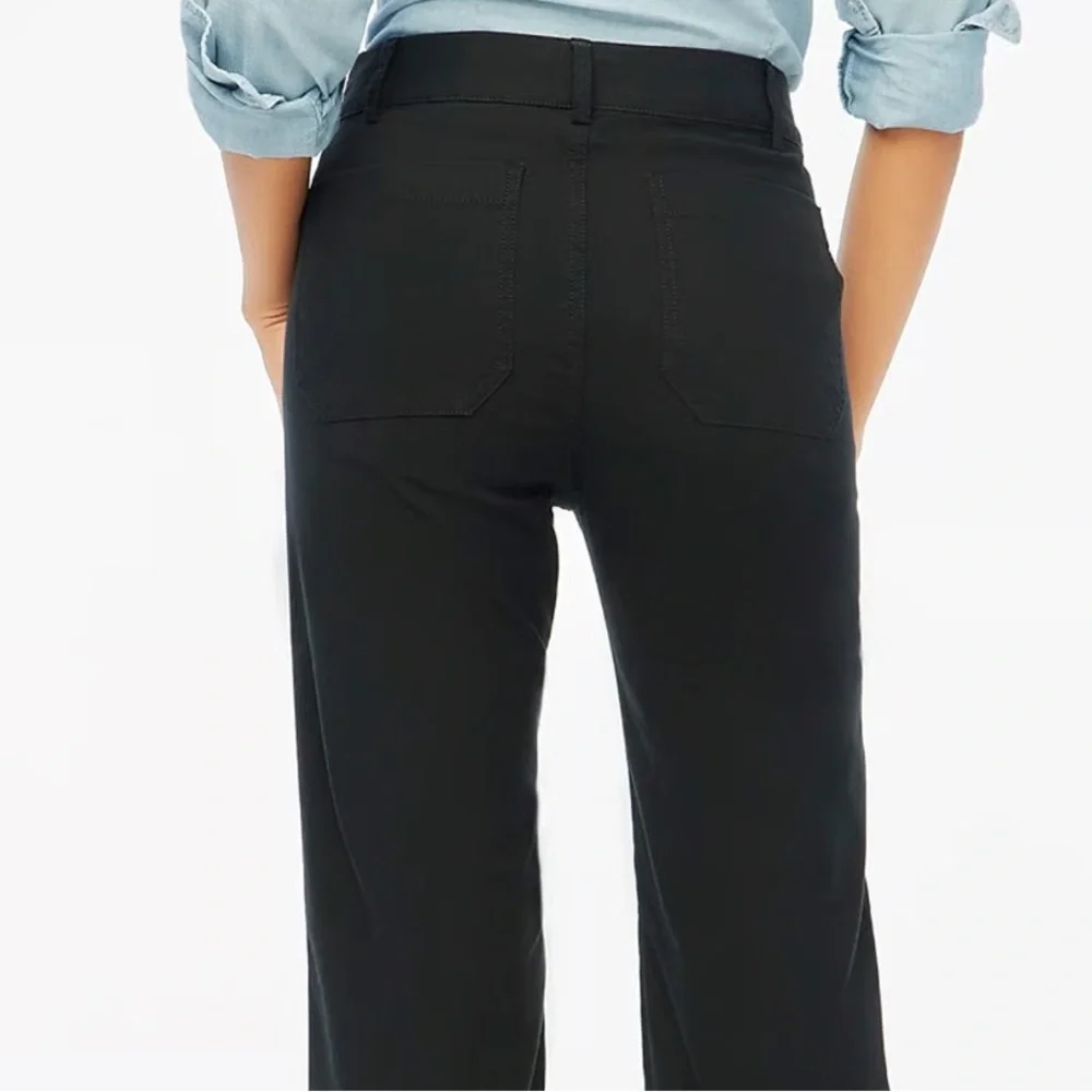 J. Crew Wide-Leg‎ High Waist Denim Black Jeana All Day Stretch Size 31 NWT